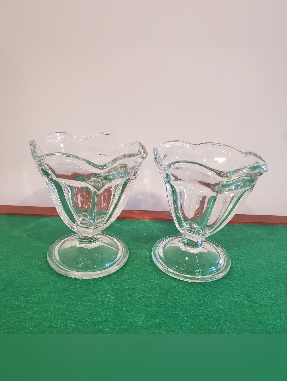 Vintage Anchor Hocking Sundae Glasses ~Set of 2~ Ice Cream Cups USA 